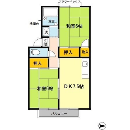 ハイツコイケⅠの物件間取画像